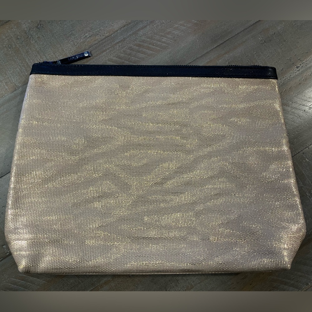Lancôme Rose Gold and Black Large Zippered Makeup Pouch